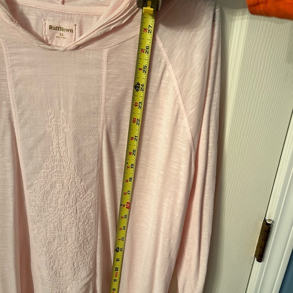 Ruff Hewn long sleeve pastel cotton lightweight top/ with hood, size 1x - Picture 8 of 8